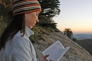 bible in at sunset