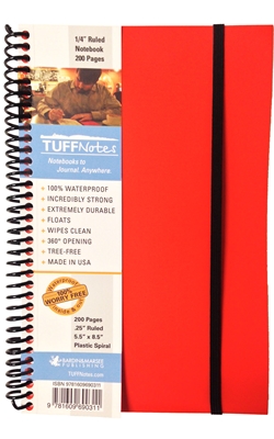 TUFFNotes waterproof spiral notebook - Orange Ruled
