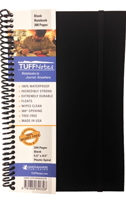 TUFFNotes waterproof spiral notebook - Black Blank