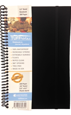 TUFFNotes waterproof spiral notebook - Black Ruled